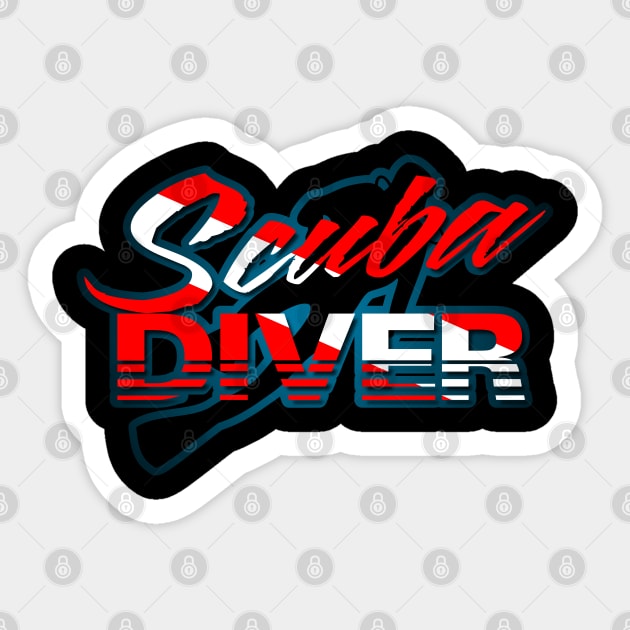 Scuba Diver Sticker by TaterSkinz